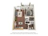 Oaks Landings_3D_1 Bedroom_1D Floor Pan